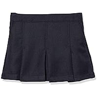 Nautica Girls' School Uniform Pleated Pull-on Scooter Skirt with Undershorts, Knit Waistband