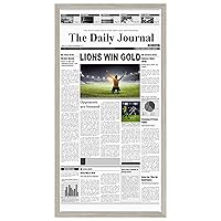 Americanflat 11x22 Newspaper Frame in Driftwood - Assorted Media Article Cover Frame with Plexiglass Cover and Hanging Hardware - 22x11 Front Page Newspaper Picture Frame for Wall Display