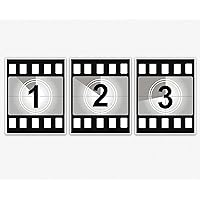 Wallbuddy Movie Theater Decor - Countdown Set of 3 Home Theater Poster, Family Wall Decor Movie Night Decorations Movie Props Poster Film Old Cinema Artwork for Movie Room (Unframed - 8x10 inches)