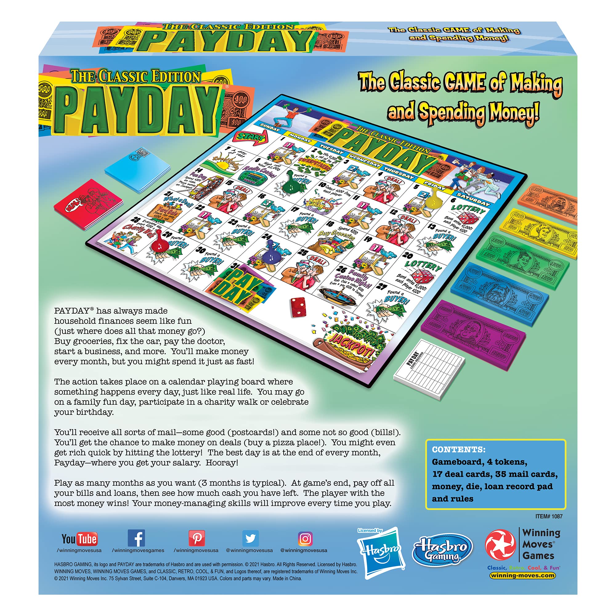 Winning Moves Games Pay Day, The Classic Edition, Multicolor 2.1 x 8.6 x 17.1 inches