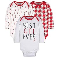 Gerber unisex-baby 3-pack Holiday Long-sleeve Onesies