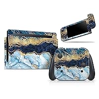 Design Skinz Foiled Marble Agate - Skin Decal Protective Scratch-Resistant Removable Vinyl Wrap Kit Compatible with The Nintendo Switch Joy-Cons