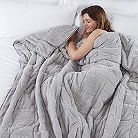 Topblan Sherpa Fleece Weighted Blanket 6.8kg Double Sided with Fuzzy Fleece and Shaggy Sherpa to Help with Better Sleep 120 x 180 cm Grey & White 