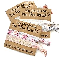 Set of 5 Bridesmaid Proposal favors, Will you help me tie the knot, to have & to hold your hair back