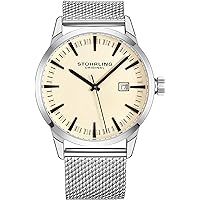 Stuhrling Original Mens Watch Mesh Band - Dress + Casual Design - Analog Watch Dial with Date, 555 Watches for Men Collection