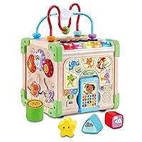 VTech Interactive Wooden Play Cube - Interactive Play Cube with FSC® Certified Wood - with Various Elements, Songs and Music - for Children Aged 12-36 Months