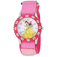 DISNEY The Princess & The Frog Kids' WDS000190 Princess Belle Analog Display Analog Quartz Pink Watch