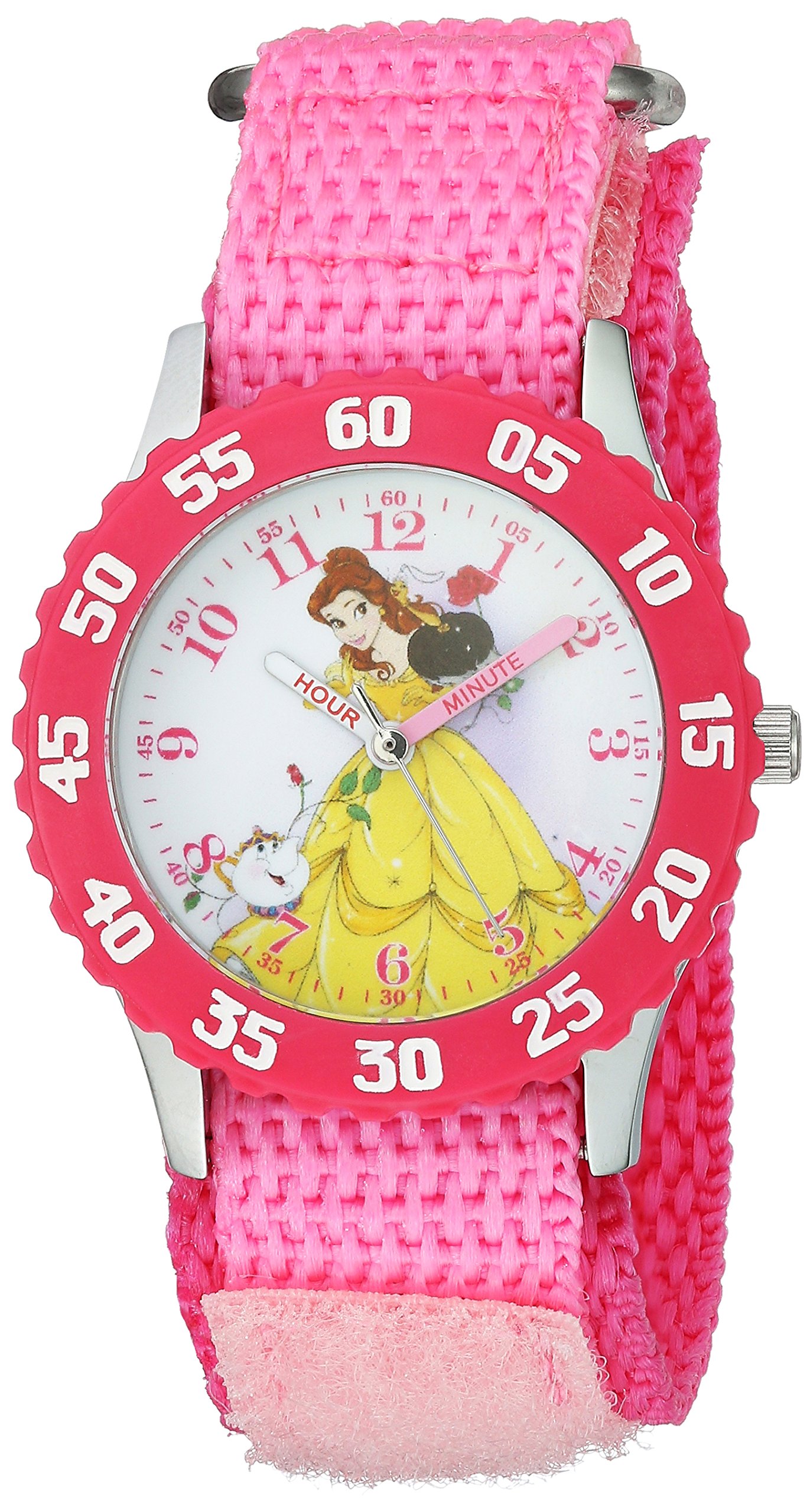 Disney The Princess & The Frog Kids' WDS000190 Princess Belle Analog Display Analog Quartz Pink Watch