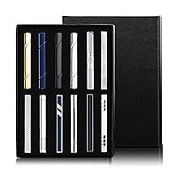 Jstyle 12 Pcs Tie Clips for Men, Classic Tie Bar Clip Set for Regular Ties Necktie Tie Bar Pinch Clips, Wedding Metting Business Tie Pin Clips with Luxury Box Gift