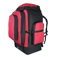 TRANSWORLD 4800 Cubic Inches Hiking Backpack, Black Red, One Size