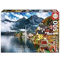 Educa - Hallstatt, Austria - 1500 Piece Jigsaw Puzzle - Puzzle Glue Included - Completed Image Measures 33.46