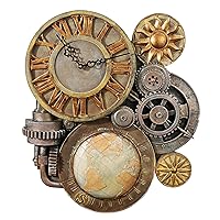 Two Steampunk Clocks with Gears Wall Clock