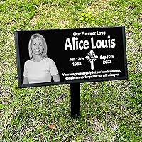Personalized Tombstones for Graves with Photo Name, Headstones for Graves for Human, Grave Markers for Cemetery for Humans 8x4 inches (20x10cm)