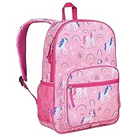 Wildkin Day2Day Kids Backpack for Boys and Girls, Perfect for Elementary Backpack for Kids, Features Front and 2 Side Mesh Pocket, Ideal Size for School and Travel Backpacks (Rainbow Unicorns)