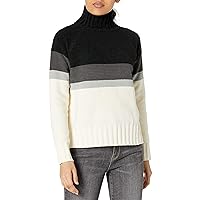 UNIONBAY Women's Colorblock Mock Neck Chenille Sweater