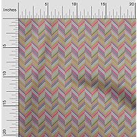 Silk Tabby Fabric Herringbone Geometric Print Sewing Fabric BTY 42 Inch Wide