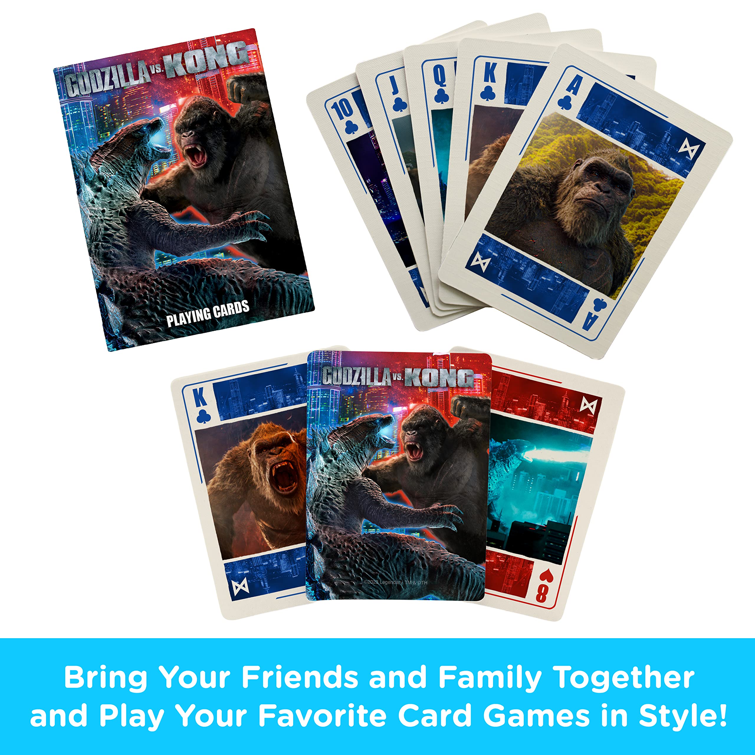 AQUARIUS Godzilla vs Kong Playing Cards – Godzilla vs Kong Themed Deck of Cards for Your Favorite Card Games - Officially Licensed Godzilla vs Kong Merchandise & Collectibles