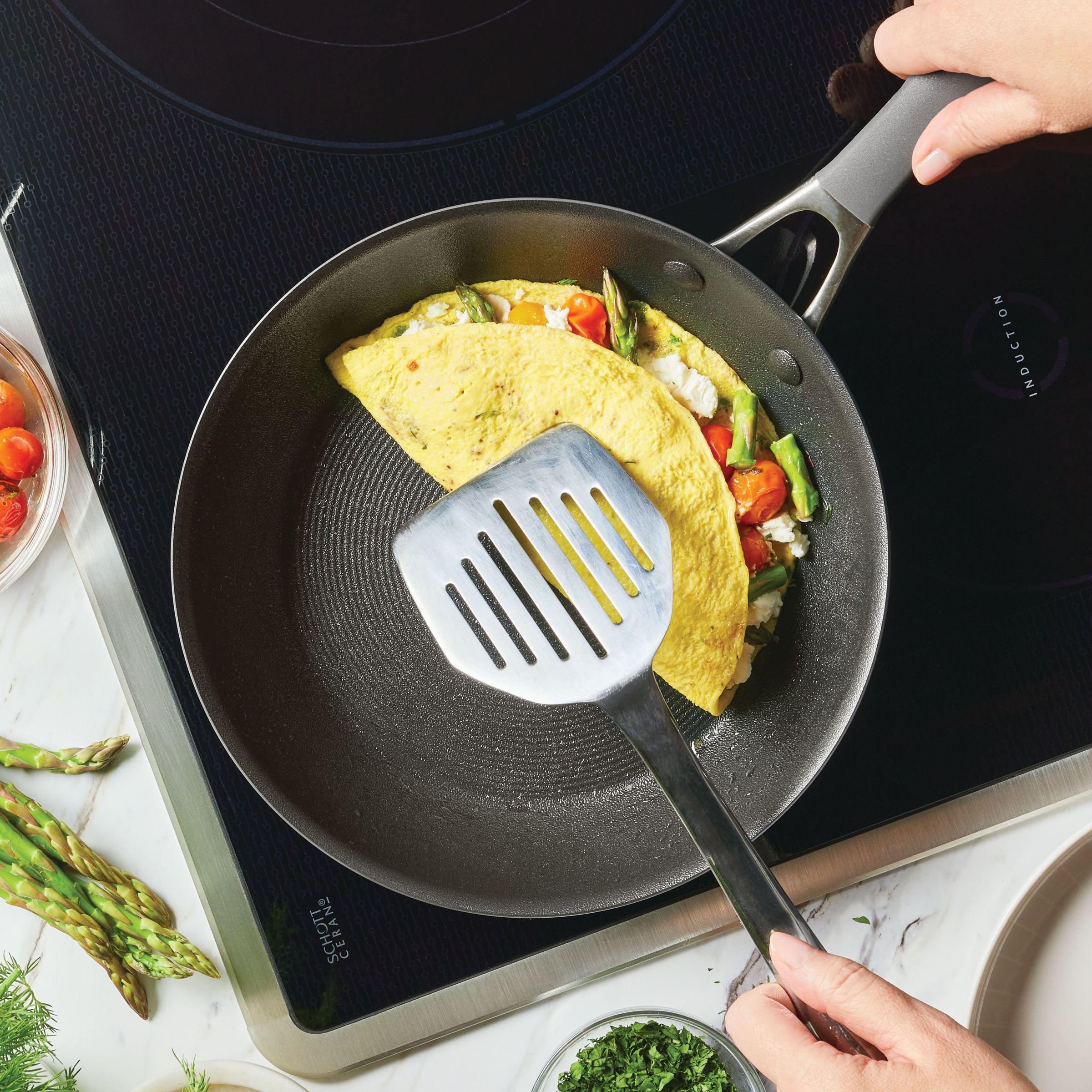 Circulon A1 Series with ScratchDefense Technology Nonstick Induction Frying Pans/Skillet Set, 8.5 Inch and 10 Inch - Graphite