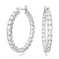 Swarovski Matrix Hoop Earrings Collection, Crystals on Metal Finish Settings