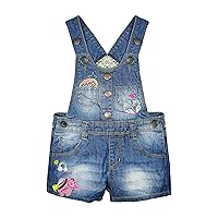 KIDSCOOL SPACE Baby & Little Girls/Boys Summer Shorts,Adjustable Jean Shortall Overalls