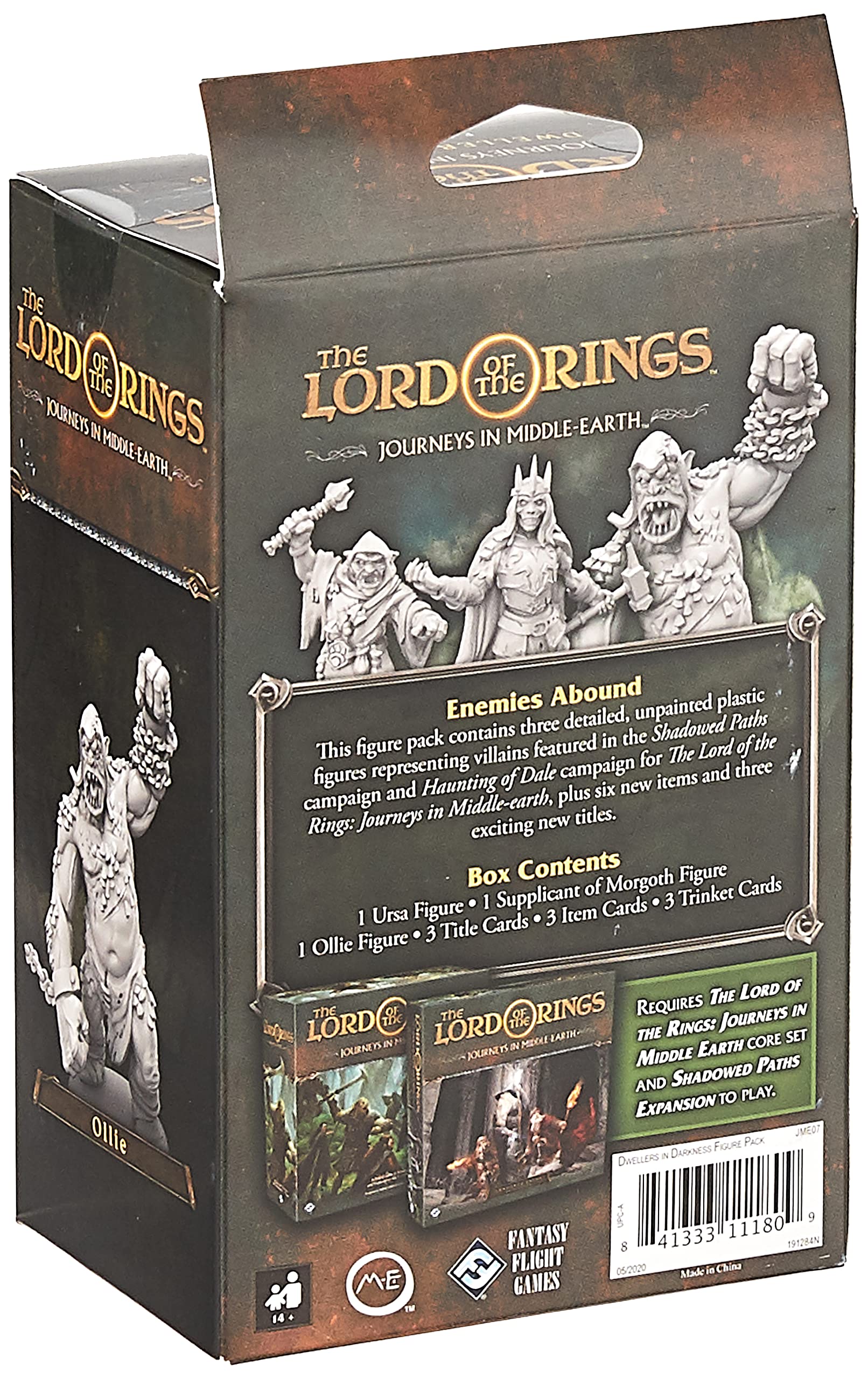 The Lord of the Rings Journeys in Middle-earth Dwellers in Darkness FIGURE PACK - Adventure Board Game for Kids and Adults, Ages 14+, 1-5 Players, 60+ Minute Playtime, Made by Fantasy Flight Games