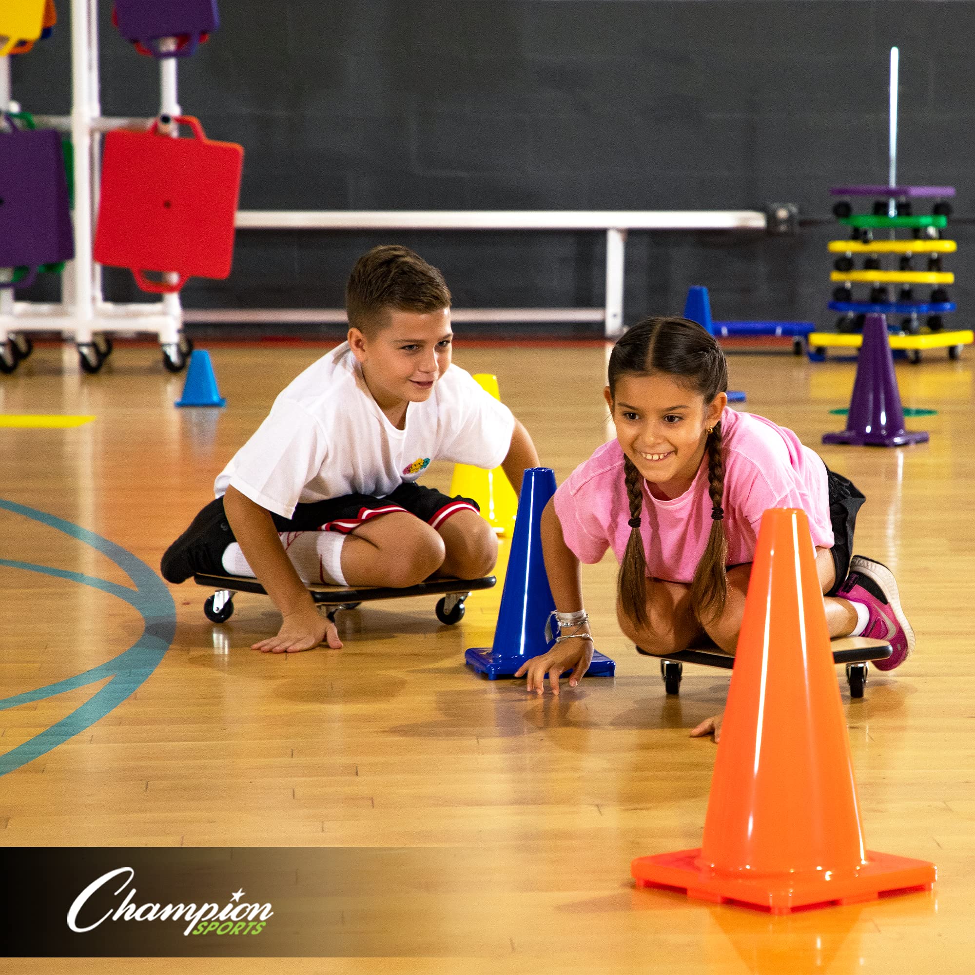 Champion Sports High Visibility Flexible Vinyl Cones - Single and Assorted Cone Sets in Multiple Heights and Colors