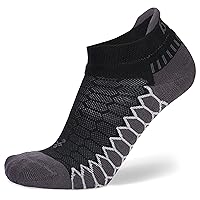 Balega Silver Compression Fit Performance No Show Athletic Running Socks for Men and Women (1 Pair), Black, Medium