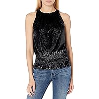 Ramy Brook Women's Shiny Velvet Sleeveless Lauren Top