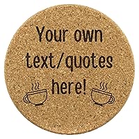 Personalized Cork Coasters for Drinks Set of 4 Customized Coasters with Text for Adults Fun Housewarming Presents New Home Kitchen Decorations Custom Coffee Table Coaster Set for Moms