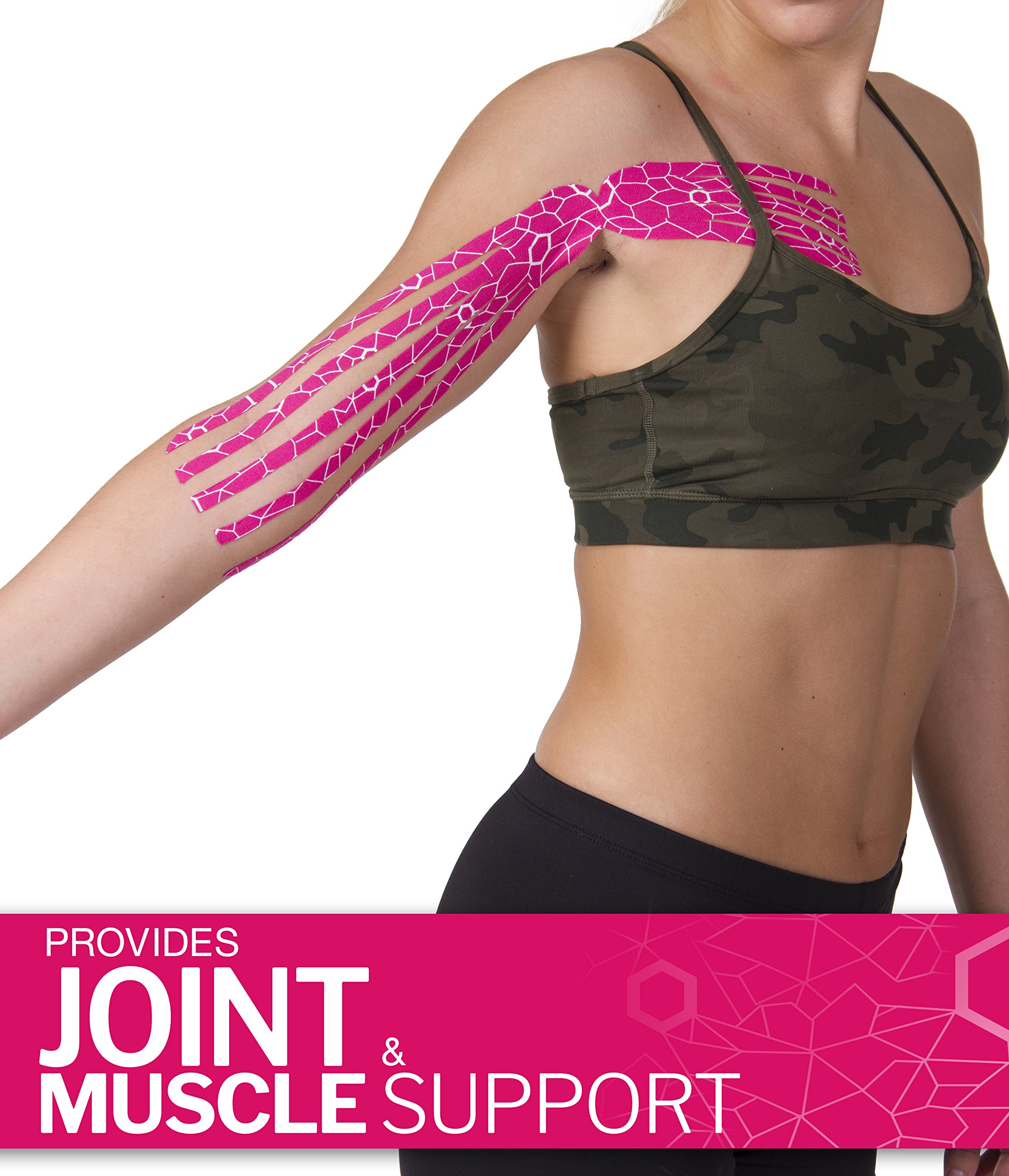 THERABAND Kinesiology Tape, Waterproof Physio Tape for Pain Relief, Muscle & Joint Support, Standard Roll with XactStretch Application Indicators, 2