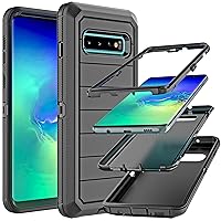 for S10+ Case with Drop Proof 3-Layer Durable Cover/Shockproof Armor Drop Protection Solid Rubber Case for Galaxy S10 Plus 6.4