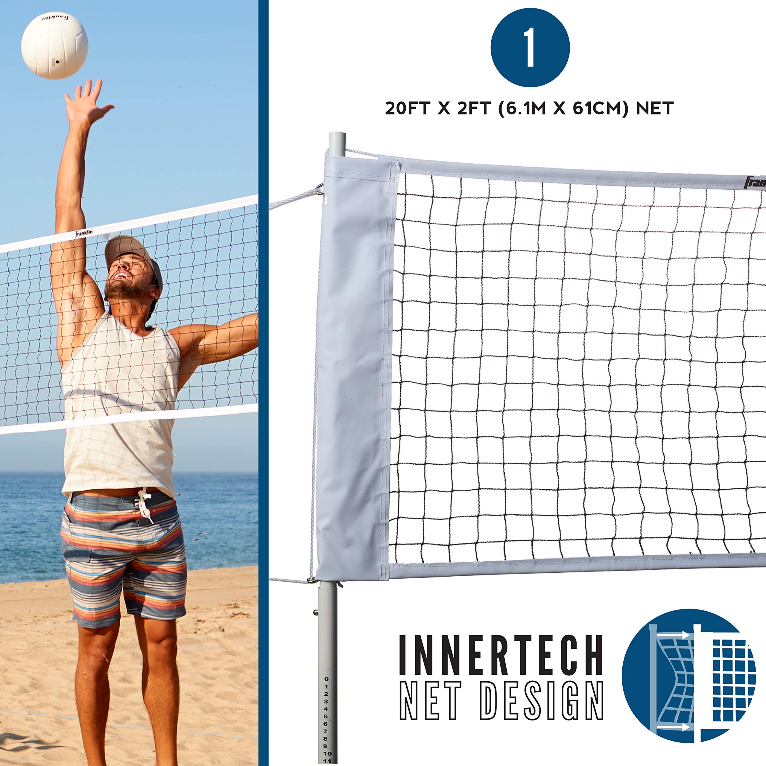 Franklin Sports Volleyball Net Sets - Backyard + Beach Portable Volleyball Set for Kids + Adults - Volleyballs + Nets with Poles + Equipment Included - Carry Bag for Storage + Transport