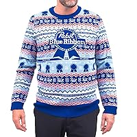 Mad Engine Pabst Fair Isle Beer Adult Unisex Holiday Ugly Christmas Sweater