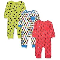 Amazon Essentials Disney | Marvel | Star Wars Baby Boys' Cotton Coveralls, Pack of 3