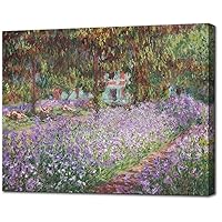 Irises in Monet's Garden, 1900 by Claude Monet - Large Canvas Art Wall Decor Painting Print Framed -24