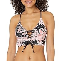 BCBGeneration Women's Standard Lace Up Midkini Swimsuit Top
