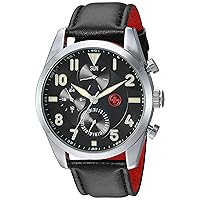 Men's SKRD1801SB Red Analog Display Analog Quartz Black Watch