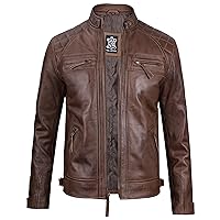 Decrum Leather Jacket For Man - Brown Leather Jackets Mens | [1116053] Dmnd1 Coffee, M