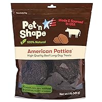 Pet 'n Shape All American Beef Lung Patties Dog Treats – Made and Sourced in The USA, 1lb Bag