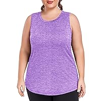 FOREYOND Plus Size Workout Tank Tops for Womens Lightweight Tank Tops Racerback Sleeveless Athletic Running Yoga Shirts