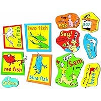 Eureka Back to School Dr. Seuss Red Fish Blue Fish, Sam I Am, and Fox in Socks Classroom Decorations for Teachers, 11pc