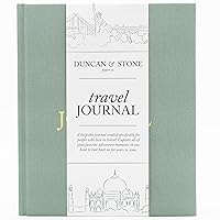 Travel Journals for Women, Men (Sage Green, 110 Pages) by Duncan & Stone – World Trip Adventure Book to Record Trips – Great, Fun Travel Bucket List Journal - Travel Gifts