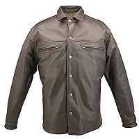 American Made Leather Shirt-Distressed Brown