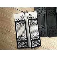 Gate laser cut wedding Invitation cards,Bridal Shower Party Invitations cards,Laser Cut Wedding Cards,Engagement Invitation cards,pearl Black 50pcs