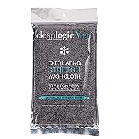 Cleanlogic Men Exfoliating Stretch Wash Cloth, Assorted Colors, (Pack Of 6)