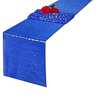 Royal Blue Sequin Table Runners 12x108 Inch - Glitter Royal Blue Table Runner Gift Packing for Party Wedding Bridal Baby Shower Birthday Event Supplies Decorations