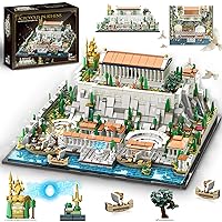 SpblastB Architecture Acropolis of Athens Building Blocks Set, 1988 Pieces Landmark Collection City Building Kit, Display Model Kit and Home Decor Gift Idea for Adults, Kids, Architects
