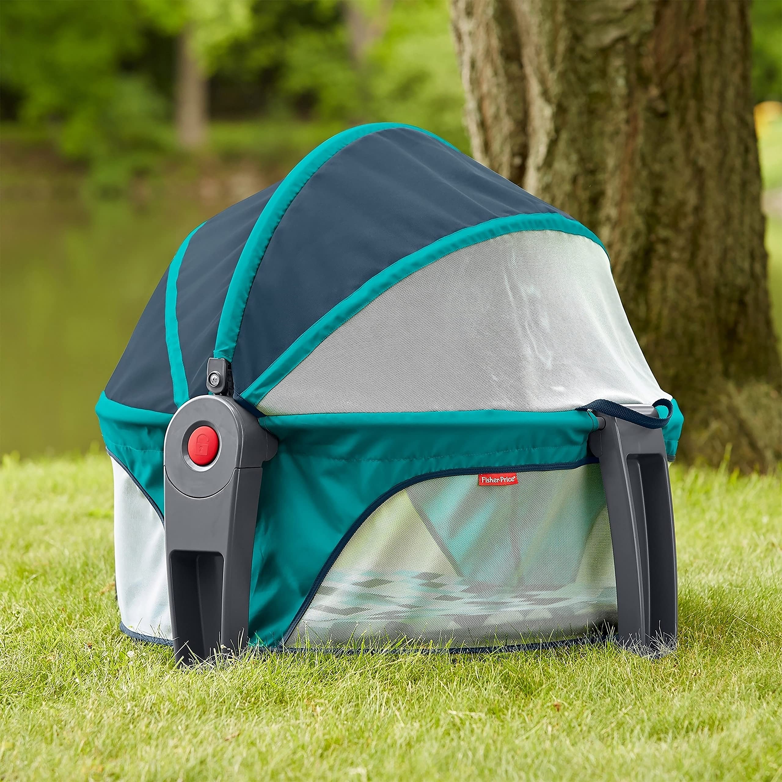Fisher-Price On-the-Go Baby Dome Pixel Forest, portable travel play space with canopy and toys