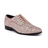 Amali Barnes Mens Dress Shoes Sparkly Glitter Encrusted Tuxedo Slip on Loafers for Men - The Original Smoking Men Dress Shoes Runs Large - GO 1/2 Size Down