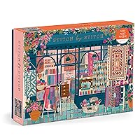 Stitch by Stitch – 1000 Piece Puzzle Fun and Challenging Activity with Bright and Bold Quilting and Crafting Themed Storefront Artwork for Adults and Families